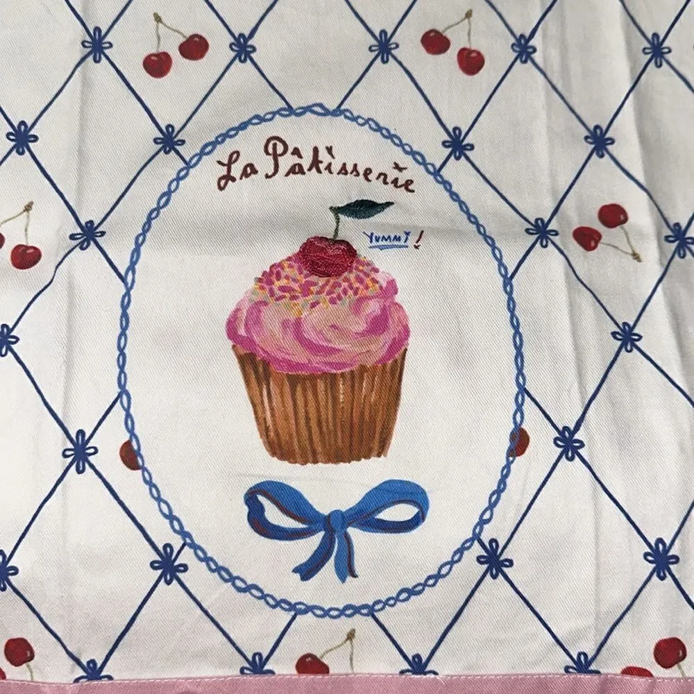 Nathalie Lete x Anthro La Patisserie Yummi Cherry Cupcake Print Dish Towel